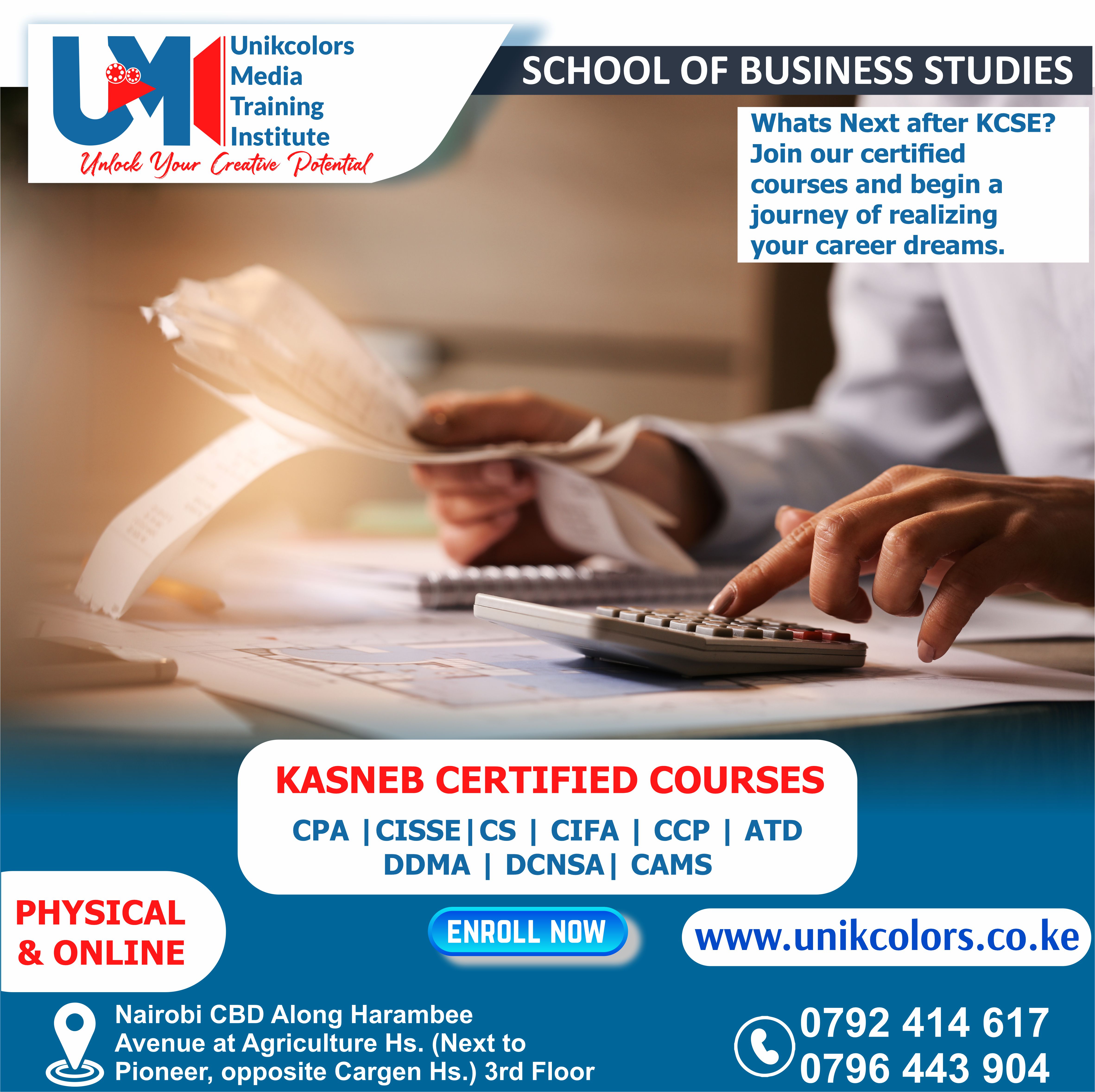 CERTIFIED KASNEB COURSE - CPA | CISSE | CS | CIFA | CCP | DDMA | DCNSA | CAMS